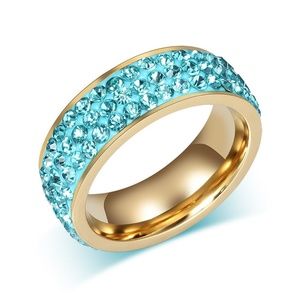 Gorgeous Gold Plated Blue Ring
